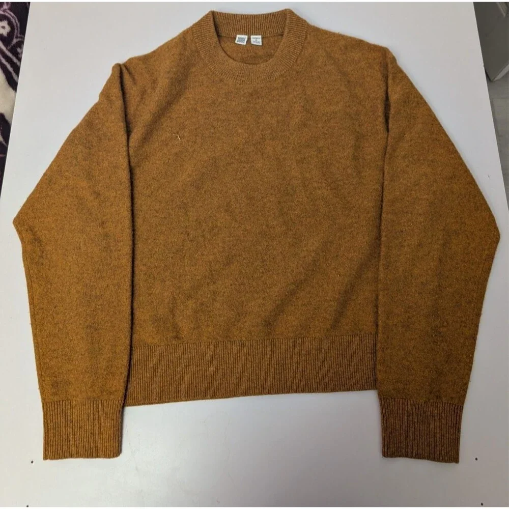Uniqlo U Christophe Lemaire Premium Lambswool Mock Neck Sweater Medium Yellow M